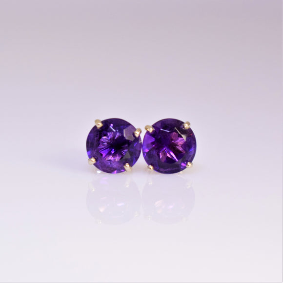 14k white gold amethyst stud earrings V2