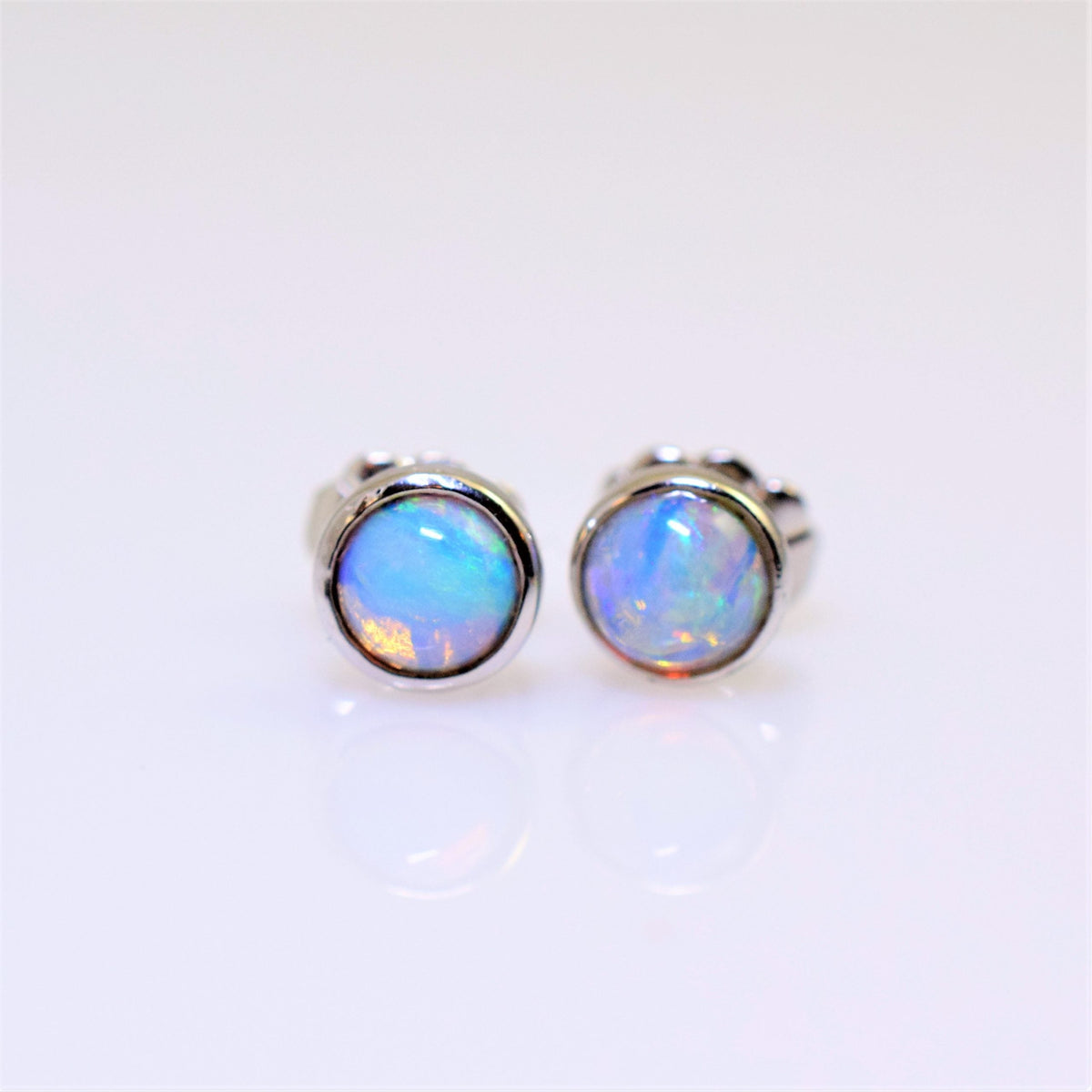 Authentic White Opal Earrings, 14K Gold Earrings, Gold Opal Earrings, Opal Jewelry