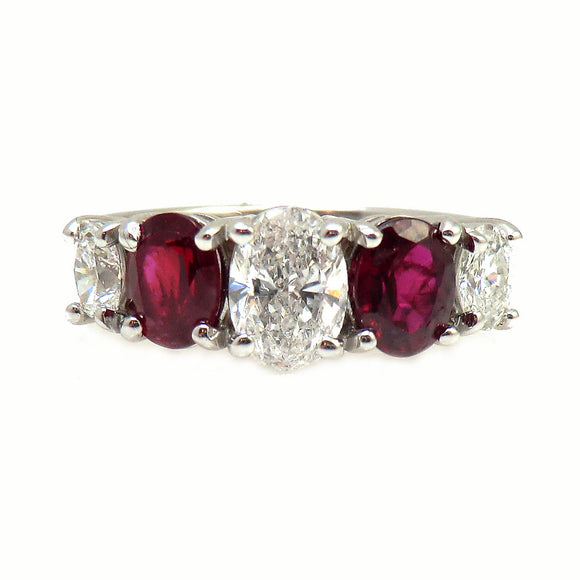 14k white gold ruby and diamond ring V3