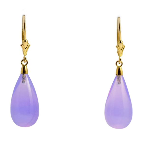14k yellow gold amethyst earrings