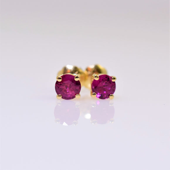 14k yellow gold ruby earrings