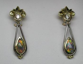 Black Opal Dangle Earrings