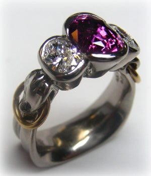 Diamond & Pink Sapphire Ring
