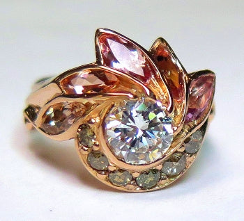 Diamond & Topaz Engagement Ring