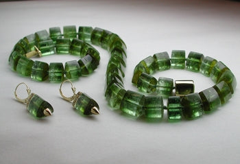 Green Tourmaline Necklace & Earrings