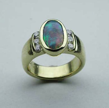 Opal and Diamond Ring