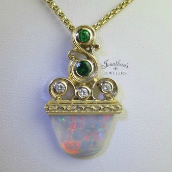 Paintbrush Opal Pendant