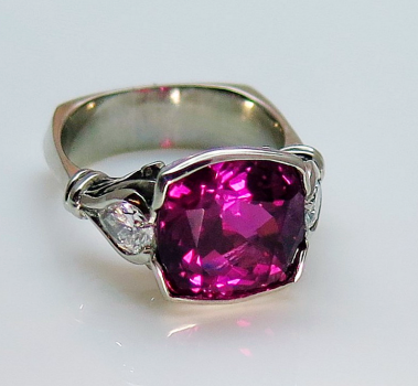 Pink Tourmaline & Diamond Ring