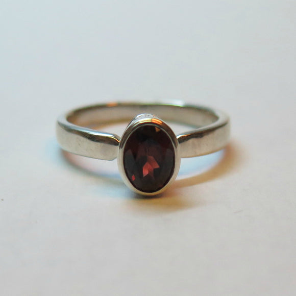 Sterling Silver Garnet Ring