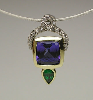 Tanzanite & Tsavorite Pendant