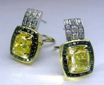 Yellow Diamond Earrings