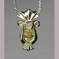 Yellow Sapphire & Diamond Pendant