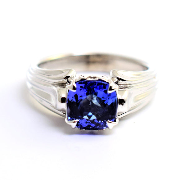 custom 14k white gold sapphire ring