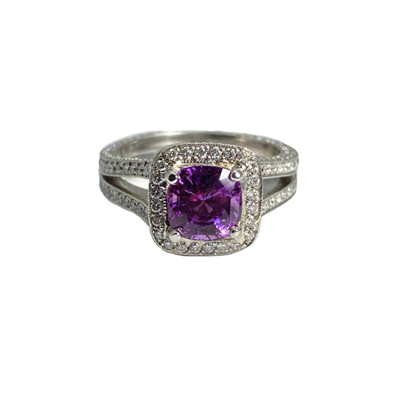 pink sapphire and diamond ring