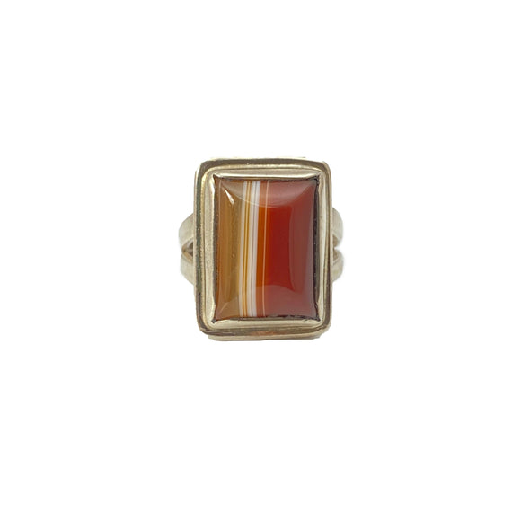 sterling silver agate ring V1