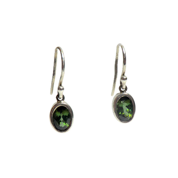 sterling silver green tourmaline earrings