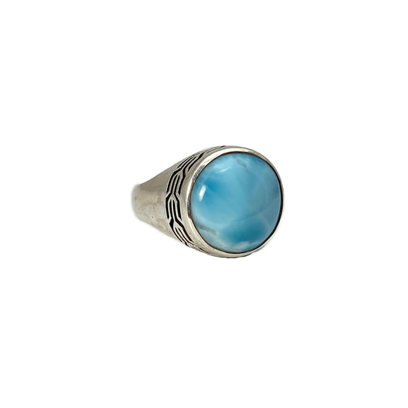 sterling silver larimar ring