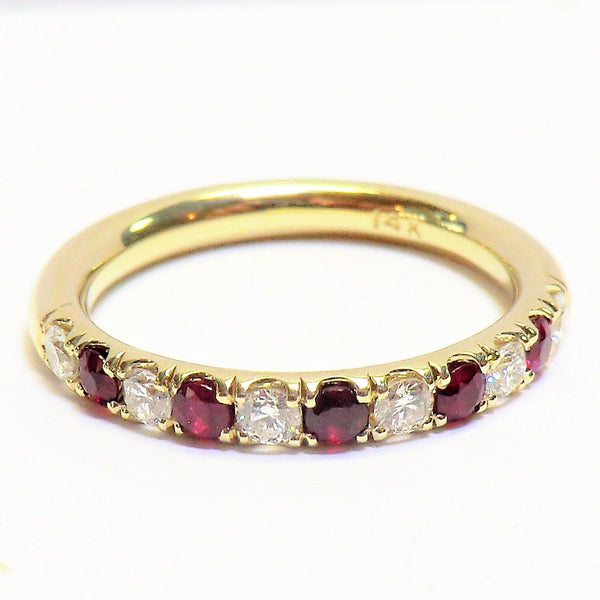 14K YELLOW GOLD RUBY AND DIAMOND RING V4