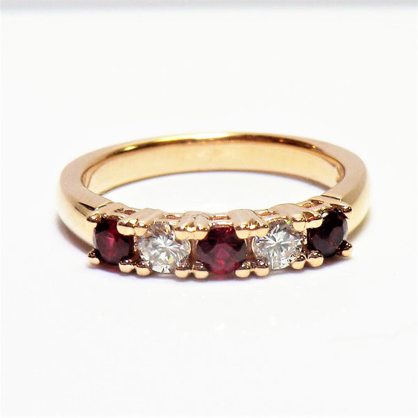 14k rose gold ruby and diamond ring