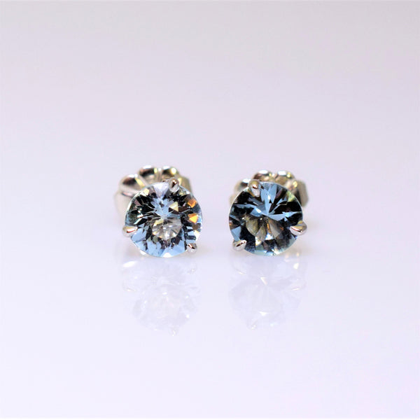 14k white gold aquamarine earrings V3