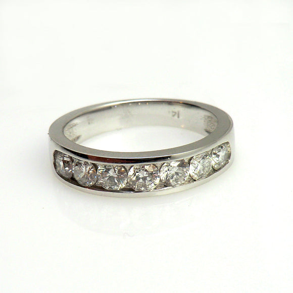 14k white gold diamond band V2