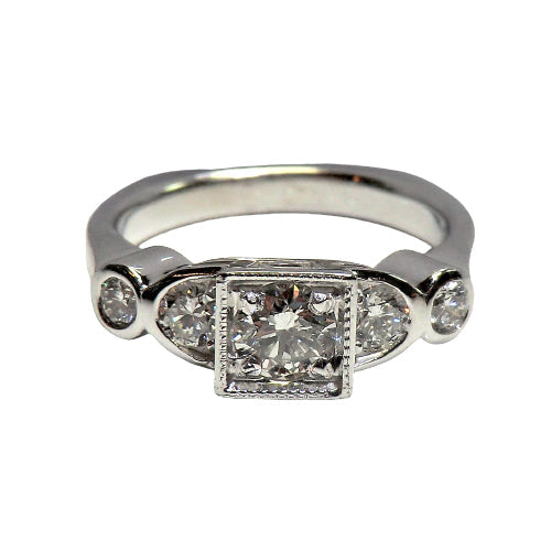 14k white gold diamond ring V5