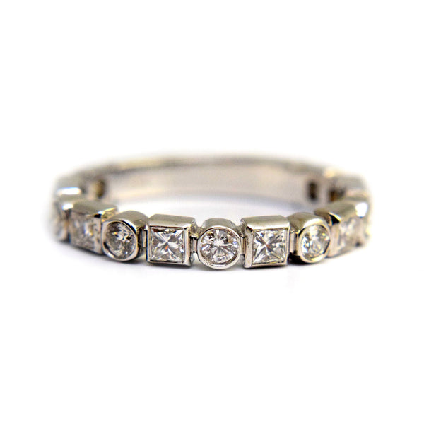 14k white gold eternity style diamond ring