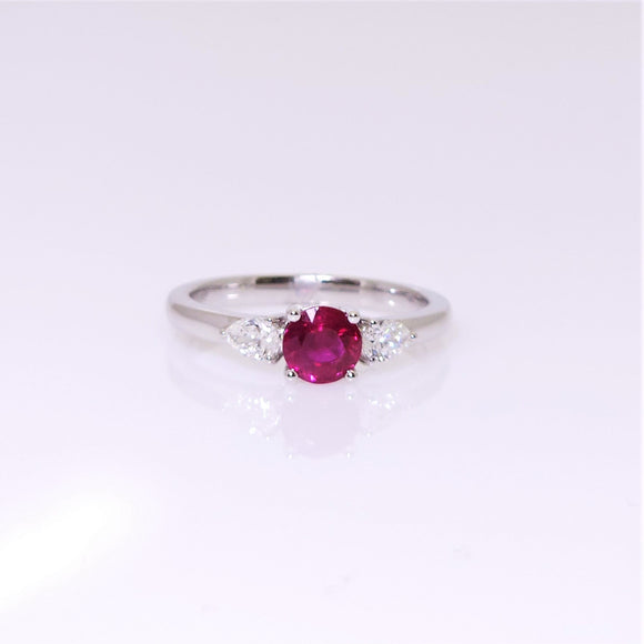 14k white gold ruby and diamond ring V4