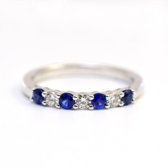 14k white gold sapphire and diamond band