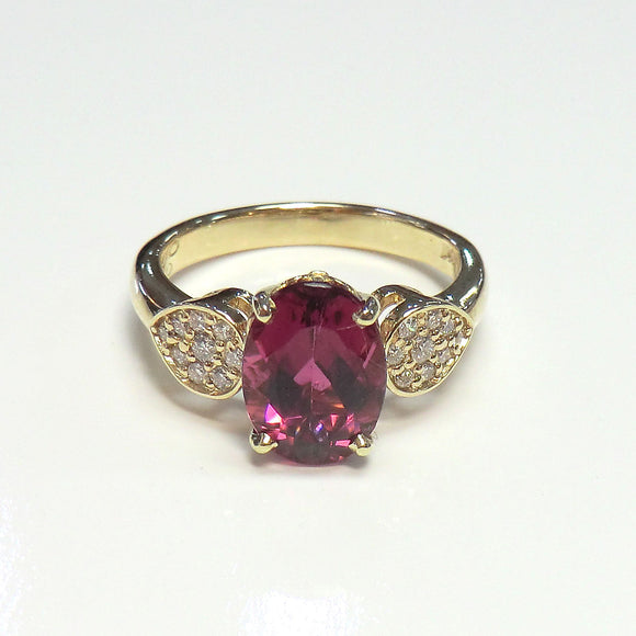 14k yellow gold Rubellite Tourmaline ring