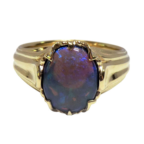14k yellow gold custom opal ring V2