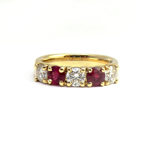 14k yellow gold ruby and diamond ring V1