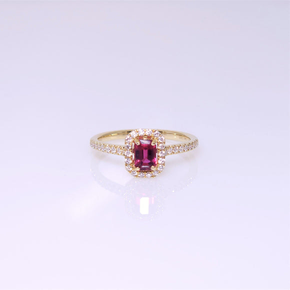 14k yellow gold ruby and diamond ring V5