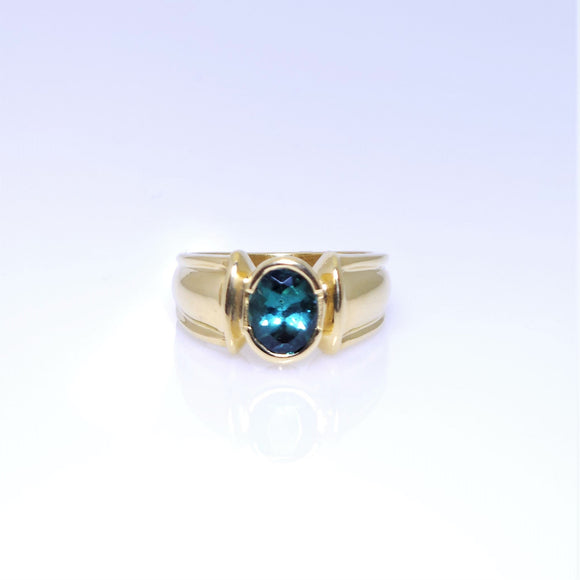 18k yellow gold tourmaline ring