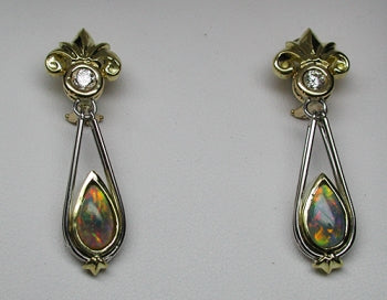 Black Opal Dangle Earrings