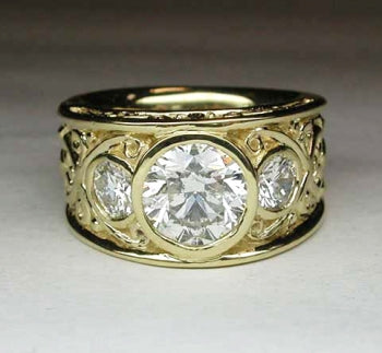 Cigar Band Diamond Ring