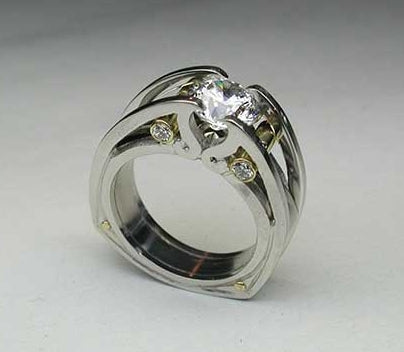 Contemporary Design Diamond Ring V1