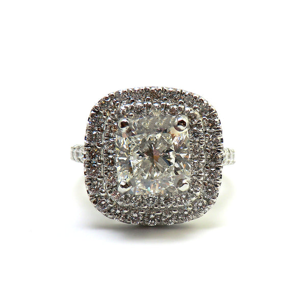 Custom platinum diamond engagement ring