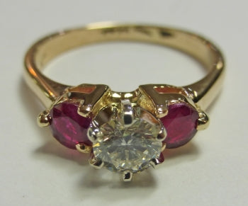 Diamond &amp; Burma Ruby Ring
