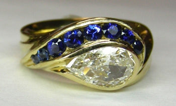 Diamond &amp; Ceylon Sapphire Ring