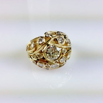 Diamond Cluster Ring Yellow Gold