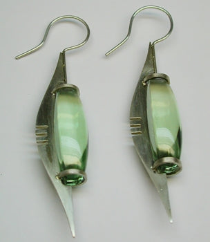 Green Quartz Dangle Earrings