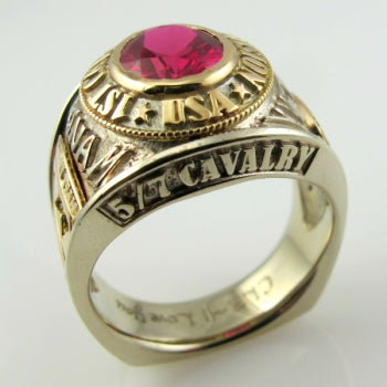 Military Ring with Ruby