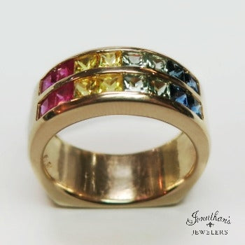 Multi-Colored Sapphire Ring