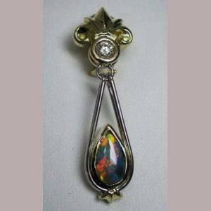 Opal &amp; Diamond Pendant