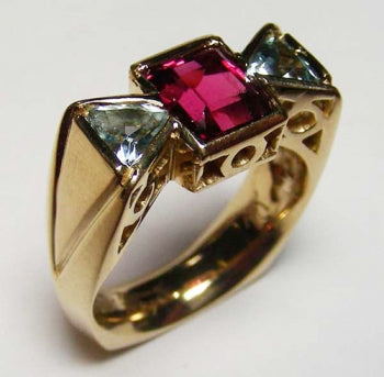 Pink Tourmaline and Diamond Ring V1
