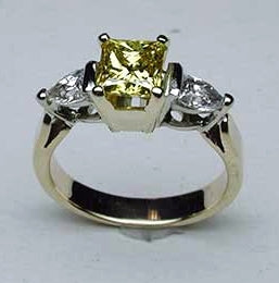 Princess Cut Yellow Diamond Ring