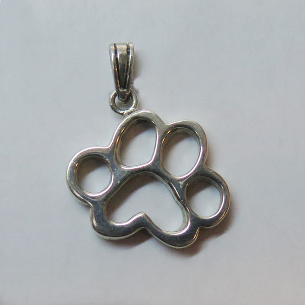 Sterling Silver Large Paw Print Pendant