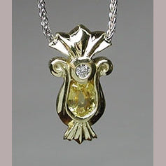 Yellow Sapphire &amp; Diamond Pendant