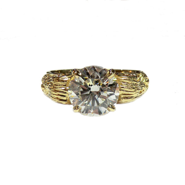 custom 18k yellow gold diamond ring V1